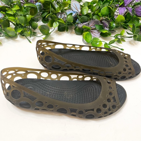 Crocs Adrina Jelly Flat Sandals Size 8 - Picture 3 of 8